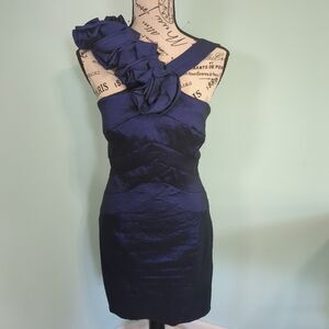 Cache vintage prom formal dress ruffle halter y2k ruched purple mini 8